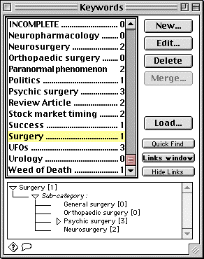 Keywords Window