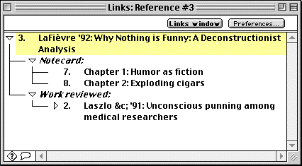 Reference Links Window